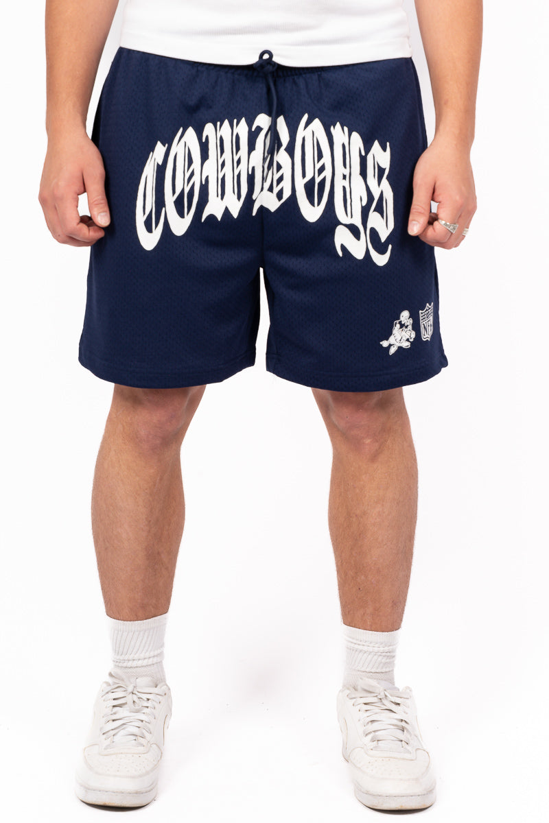 Dallas Cowboys Stars & Text Mesh Shorts