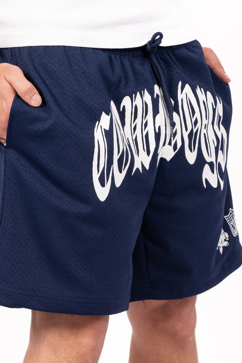 Dallas Cowboys Stars & Text Mesh Shorts