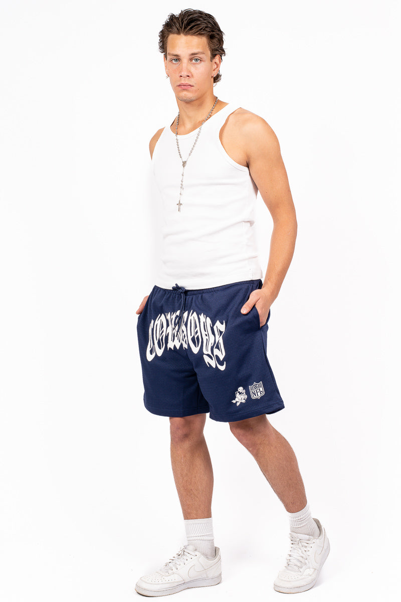 Dallas Cowboys Stars & Text Mesh Shorts