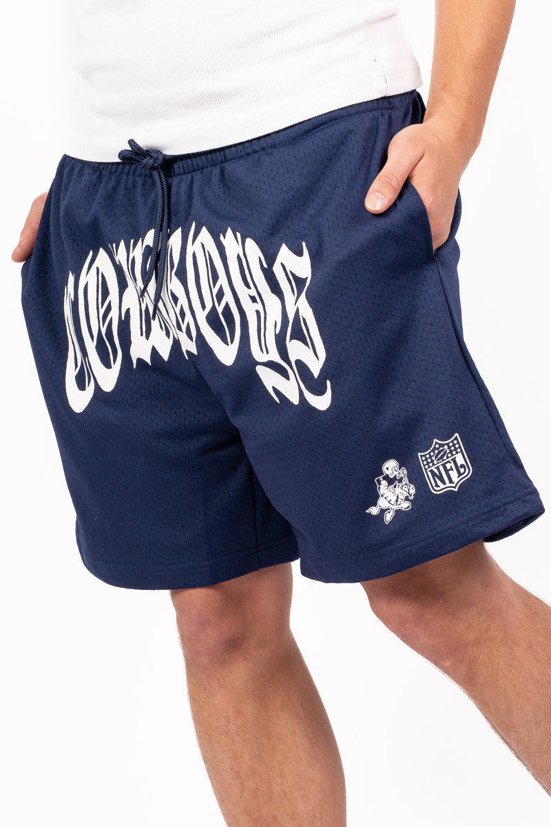 Dallas Cowboys Stars & Text Mesh Shorts