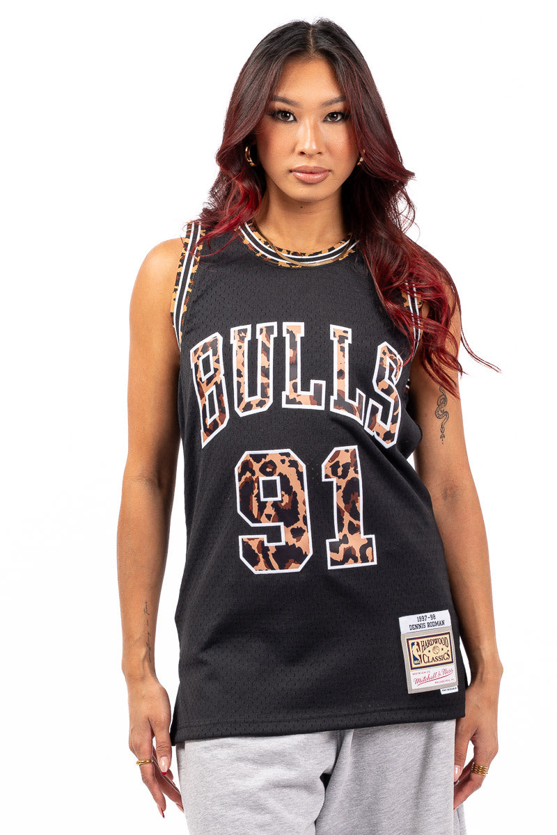 Chicago Bulls Rodman Leopard Logo NBA Hardwood Classic Jersey