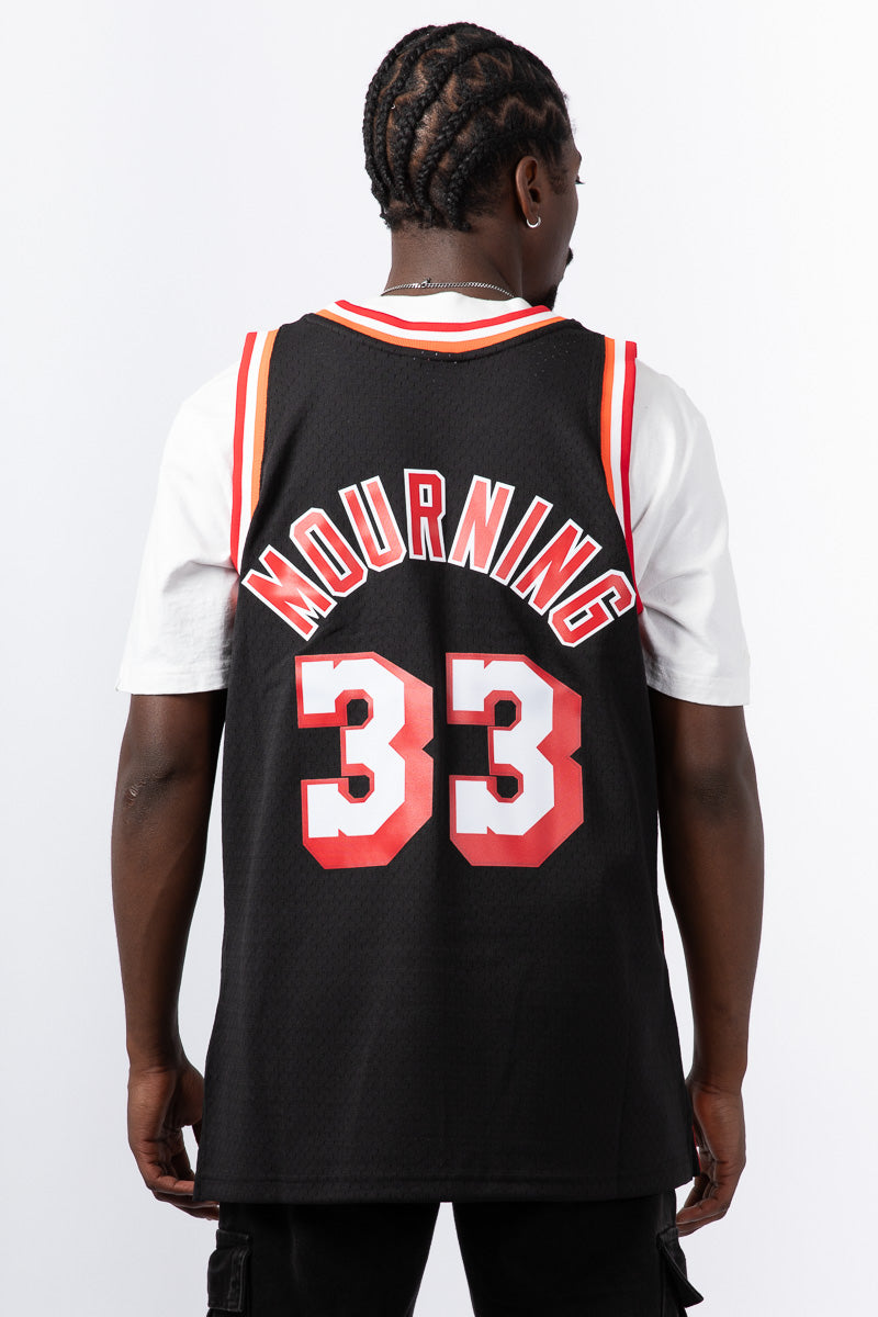 Alonzo Mourning Miami Heat Hardwood Classic Swingman Jersey - Mens