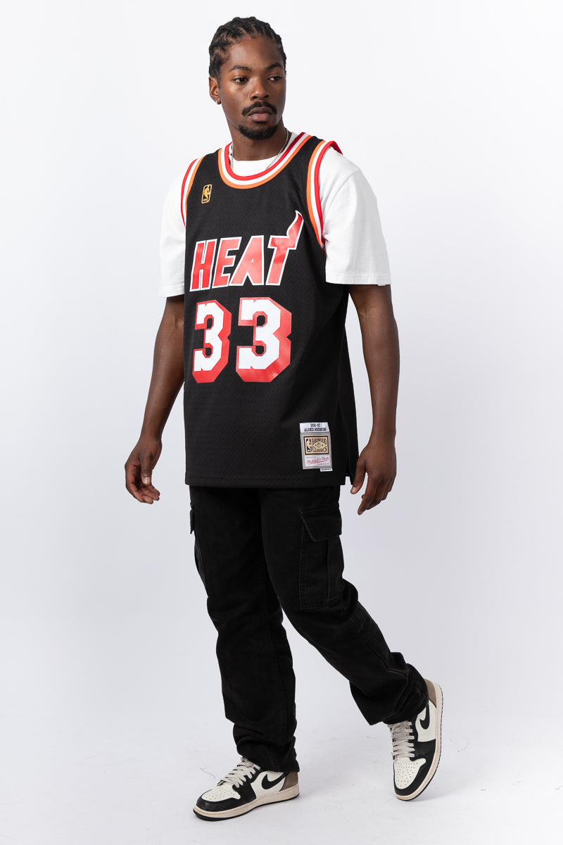 Alonzo Mourning Miami Heat Hardwood Classic Swingman Jersey - Mens