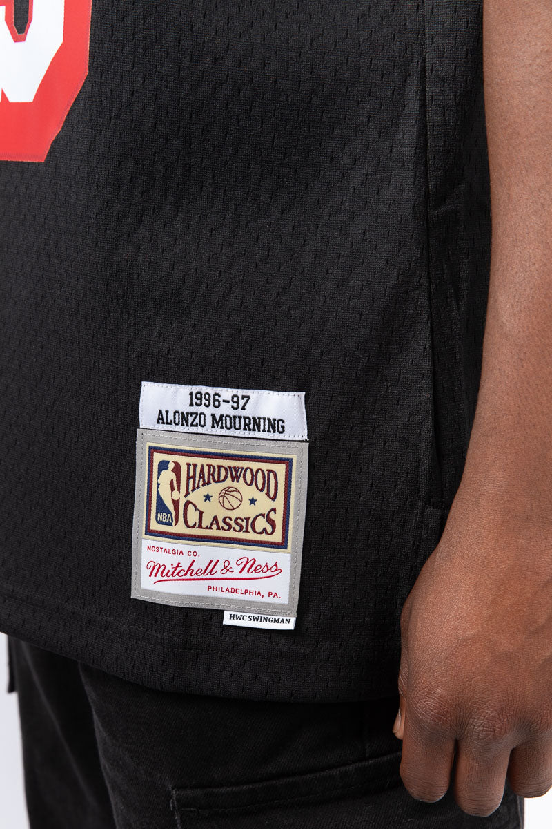 Alonzo Mourning Miami Heat Hardwood Classic Swingman Jersey - Mens