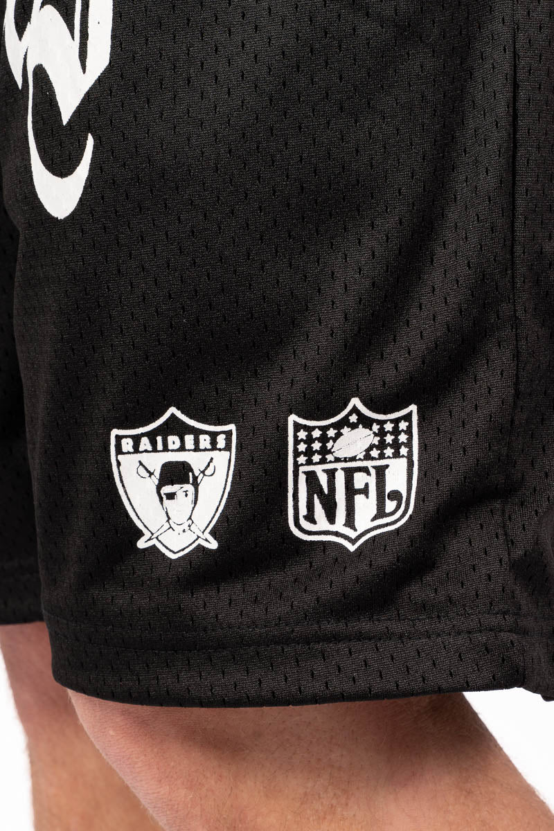 Las Vegas Raiders Stars & Text Mesh Shorts