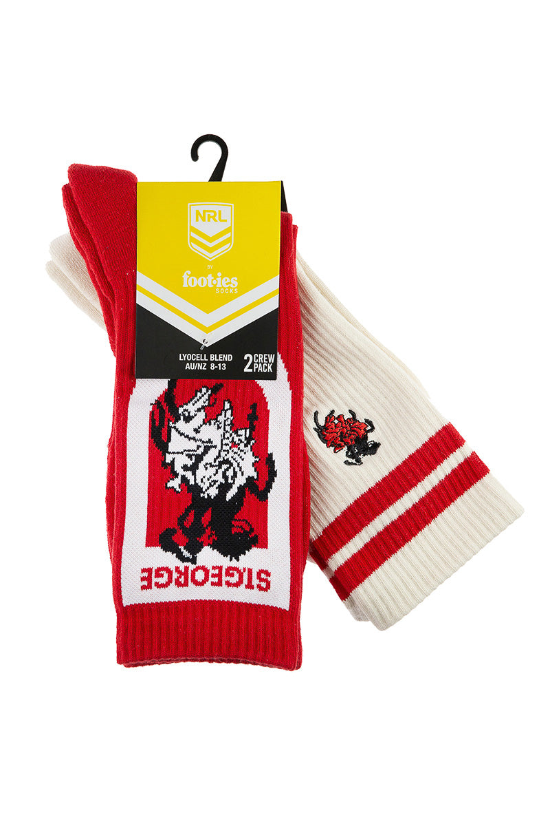 St George Dragons NRL Icons Sneaker Socks 2 Pack