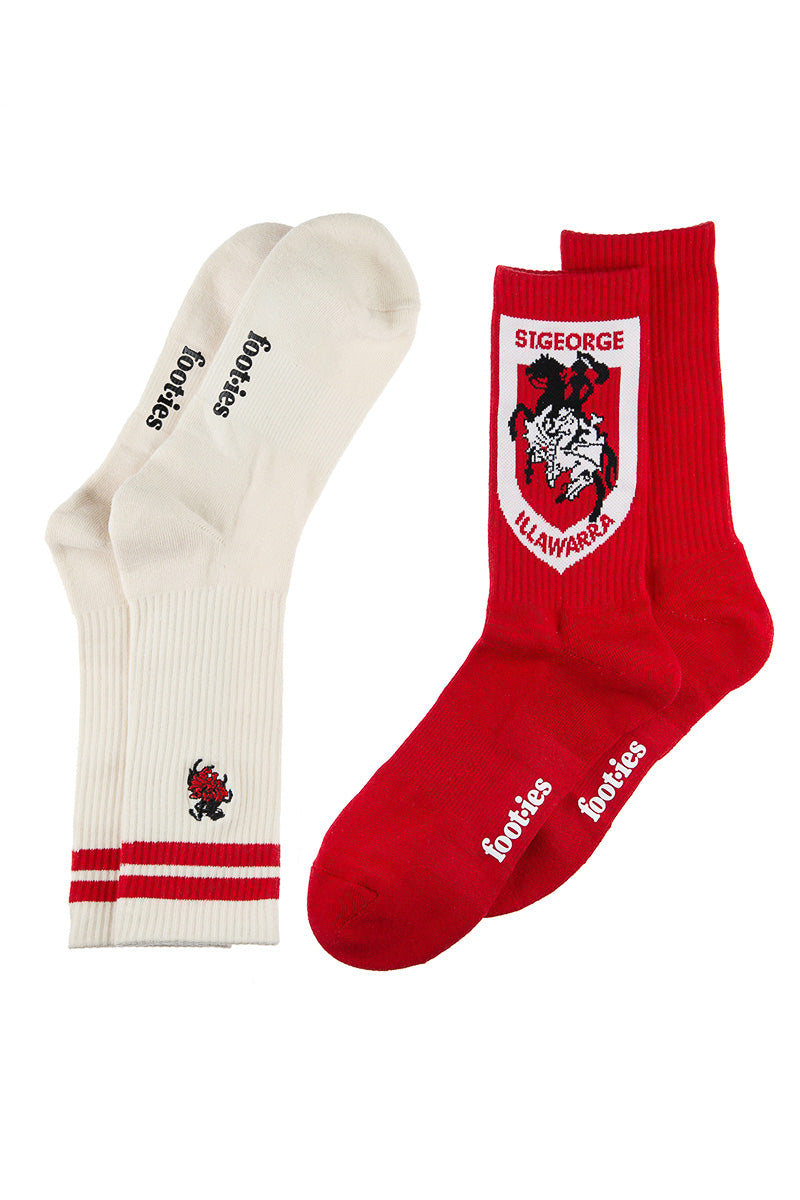 St George Dragons NRL Icons Sneaker Socks 2 Pack