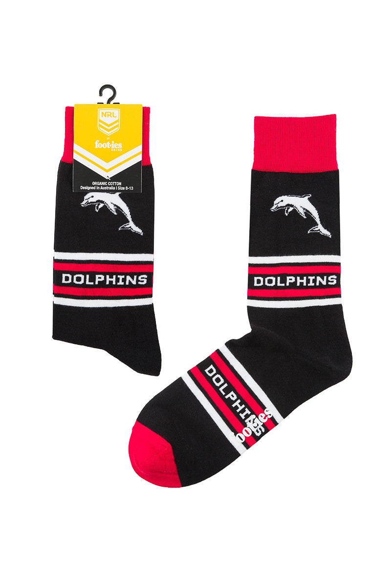 Redcliffe Dolphins NRL Stripe Organic Cotton Socks