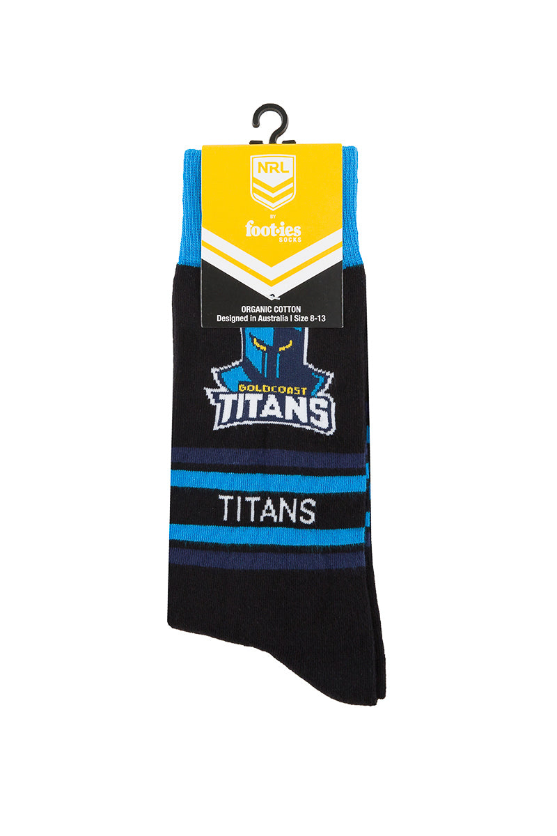 Gold Coast Titans NRL Stripe Organic Cotton Socks