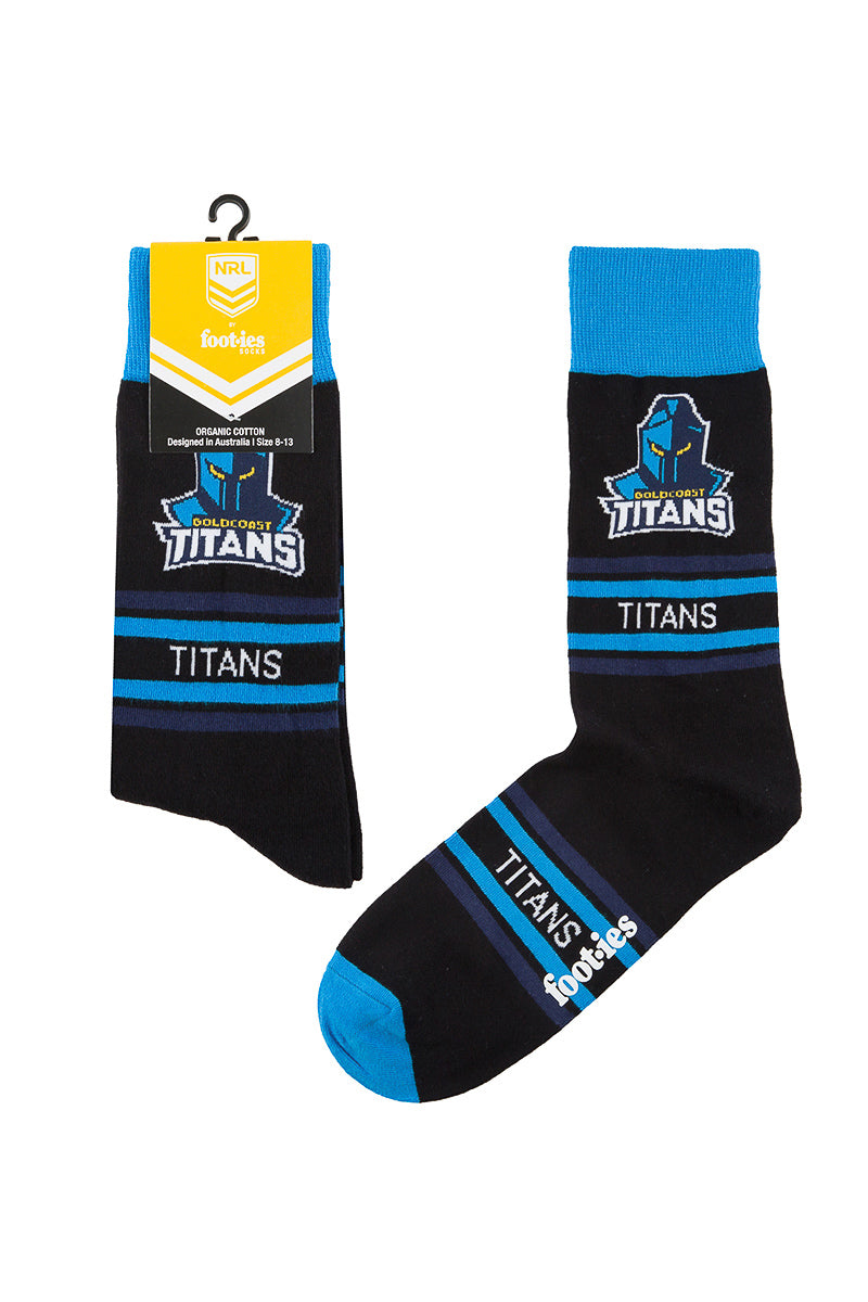 Gold Coast Titans NRL Stripe Organic Cotton Socks