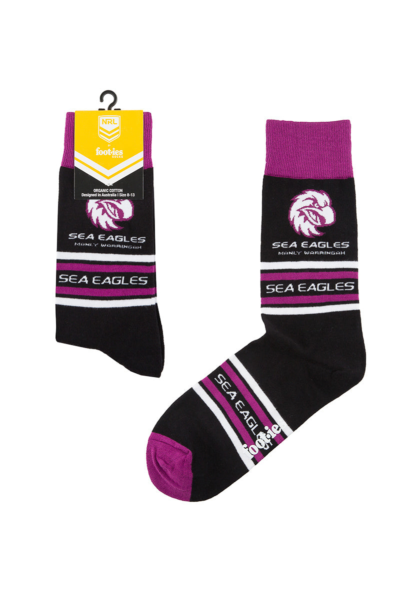 Manly Sea Eagles NRL Stripe Organic Cotton Socks