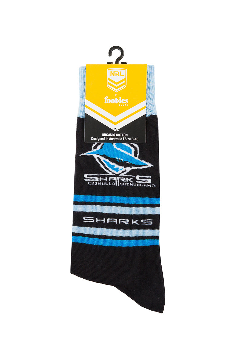 Cronulla Sharks NRL Stripe Organic Cotton Socks