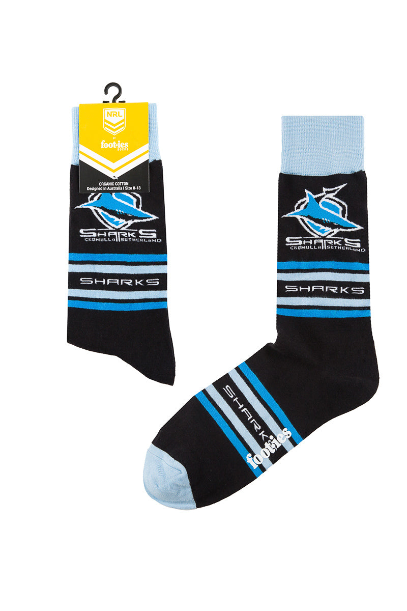 Cronulla Sharks NRL Stripe Organic Cotton Socks