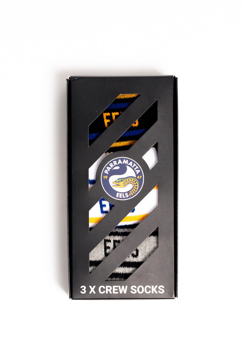 Parramatta Eels NRL Crew Socks 3pk