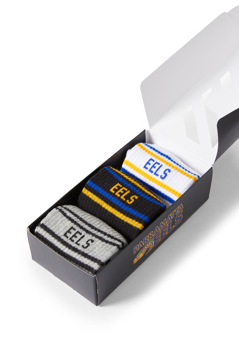 Parramatta Eels NRL Crew Socks 3pk