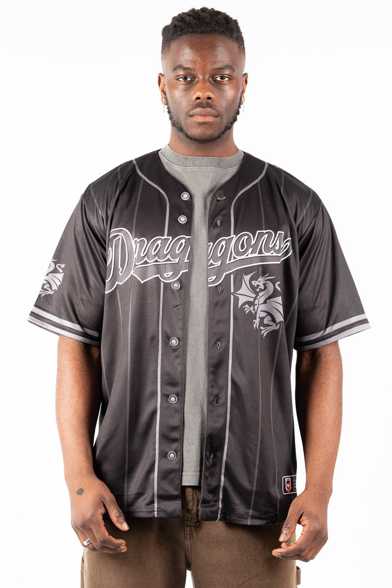 St George Illawarra Dragons NRL Blackout Baseball Shirt - Mens