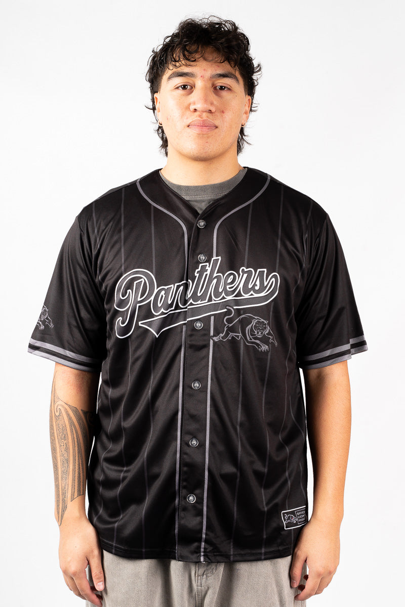 Penrith Panthers NRL Blackout Baseball Shirt - Mens