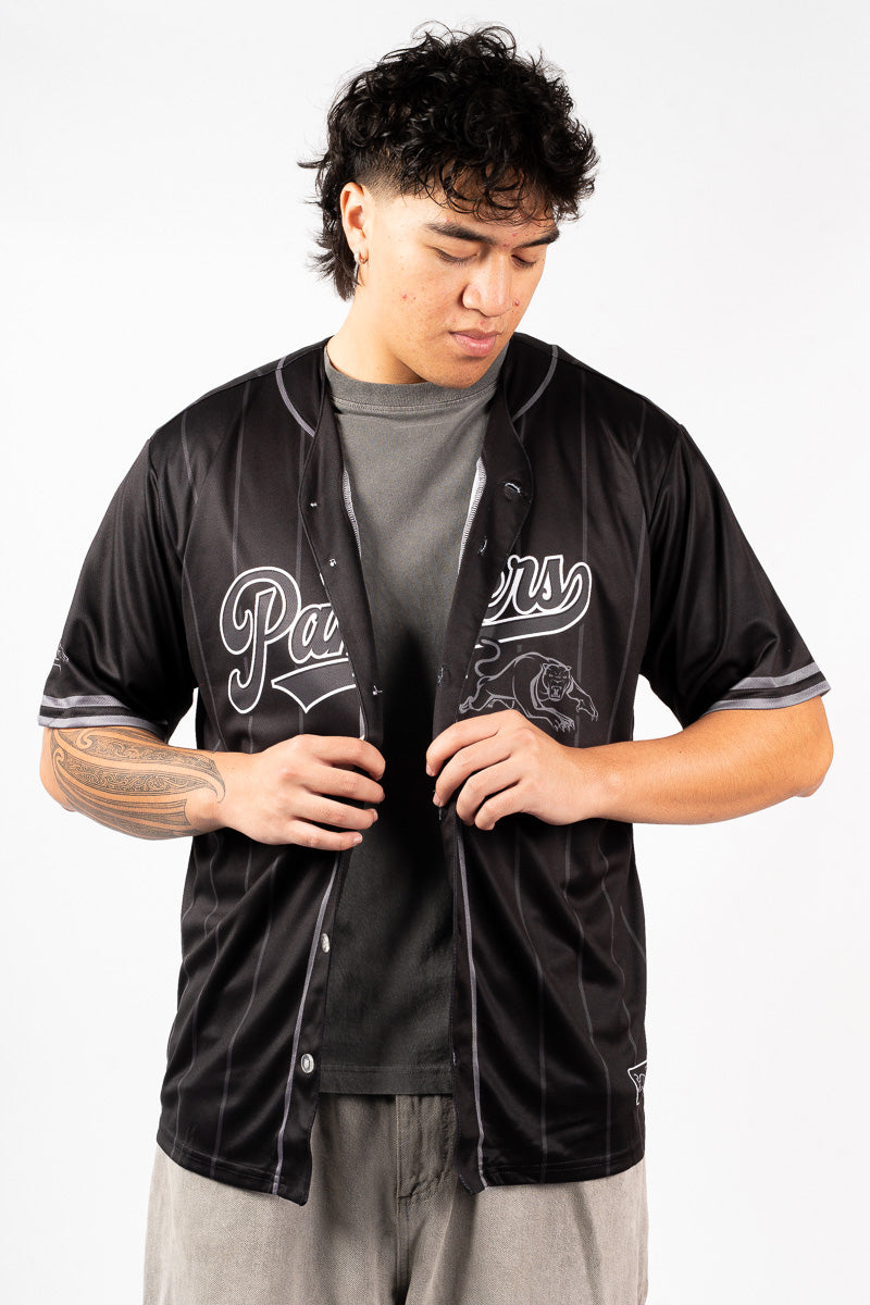 Penrith Panthers NRL Blackout Baseball Shirt - Mens