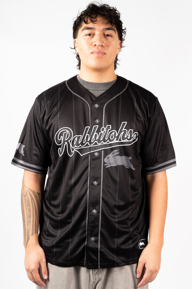 South Sydney Rabbitohs NRL Blackout Baseball Shirt - Mens