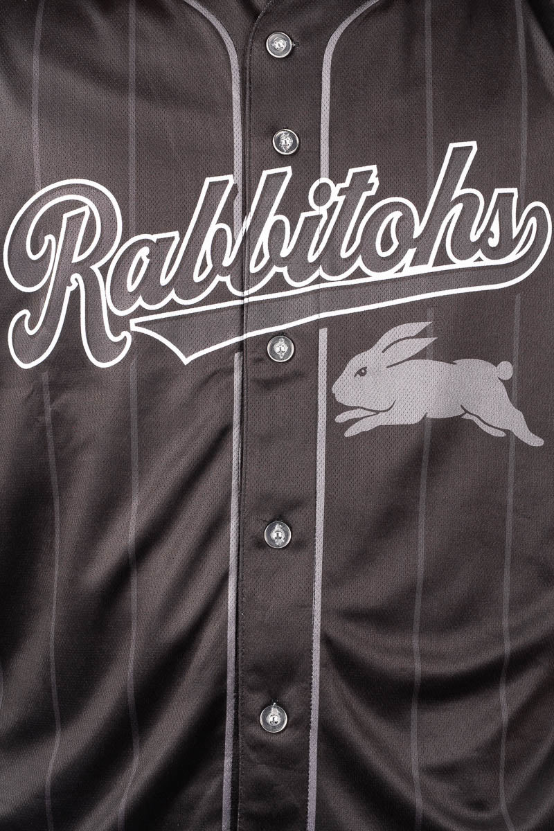South Sydney Rabbitohs NRL Blackout Baseball Shirt - Mens