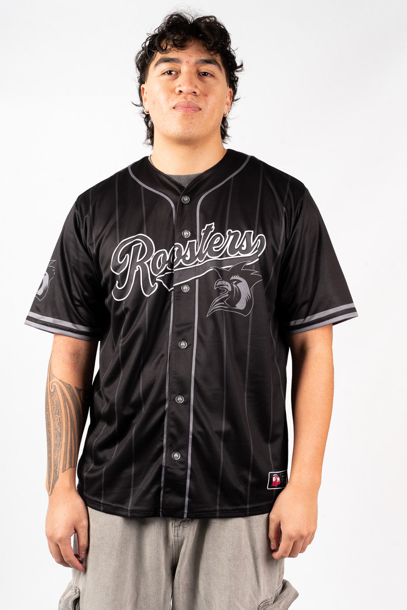 Sydney Roosters Blackout Baseball Shirt - Mens
