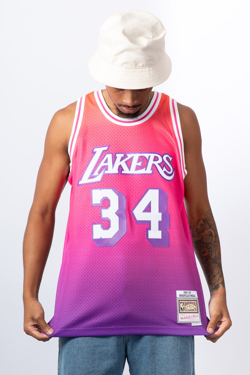 Shaquille O'Neal LA Lakers Festival Ombre Hardwood Classic Swingman Jersey