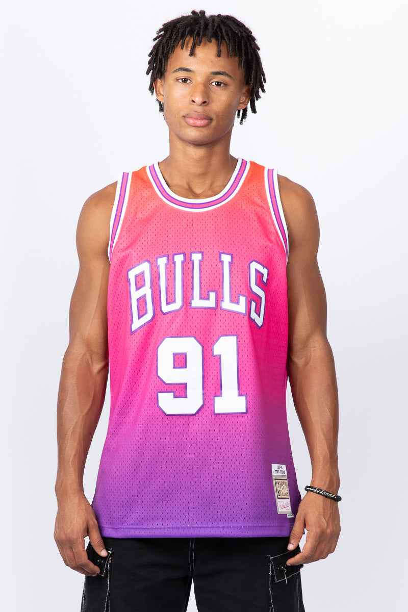 Dennis Rodman Chicago Bulls Festival Ombre Hardwood Classic Swingman Jersey