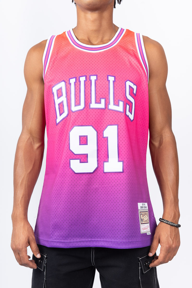 Dennis Rodman Chicago Bulls Festival Ombre Hardwood Classic Swingman Jersey