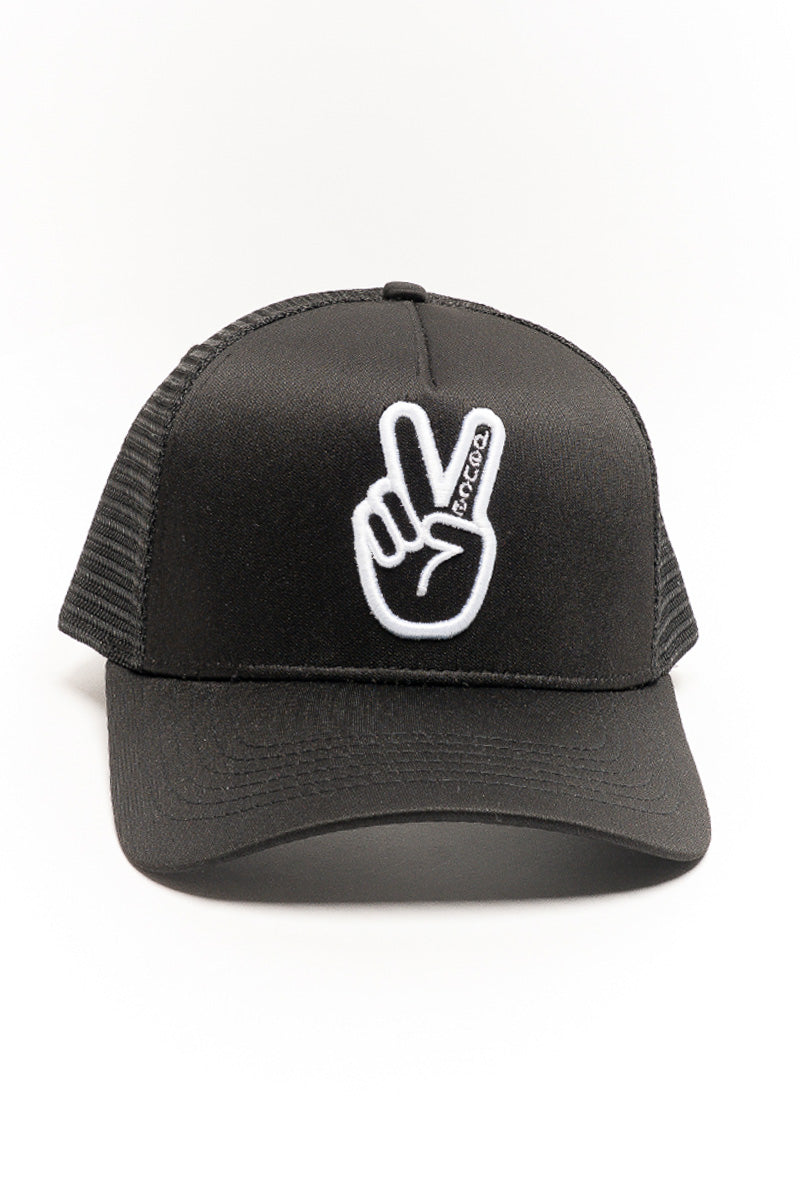 Monochrome Peace Trucker Hat