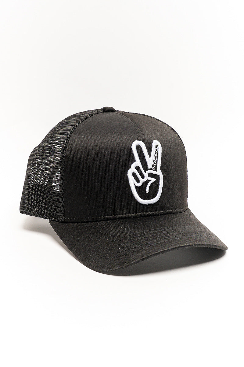Monochrome Peace Trucker Hat