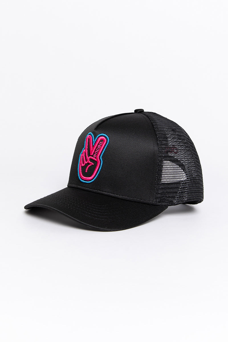 Miami Vice Peace Trucker Hat