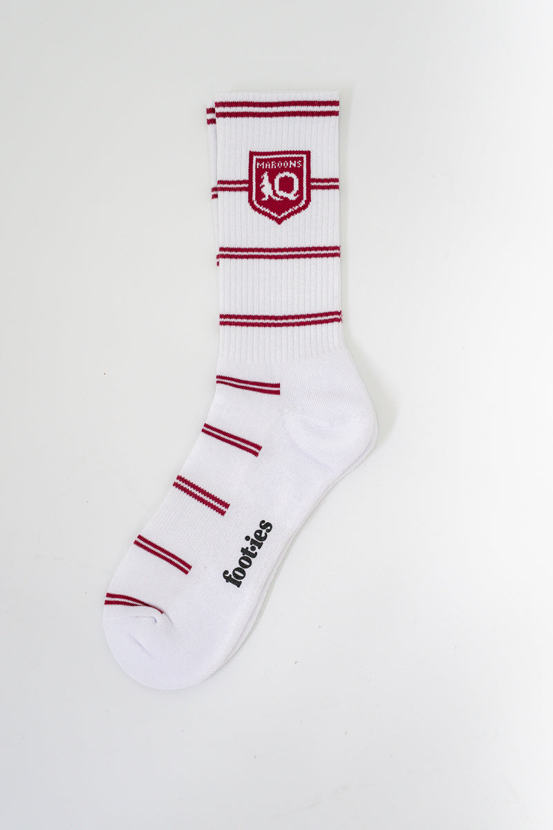 QLD Maroons 2-Tone Stripe Socks - 2 Pack