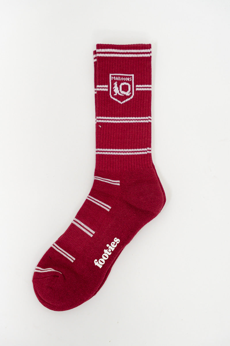 QLD Maroons 2-Tone Stripe Socks - 2 Pack