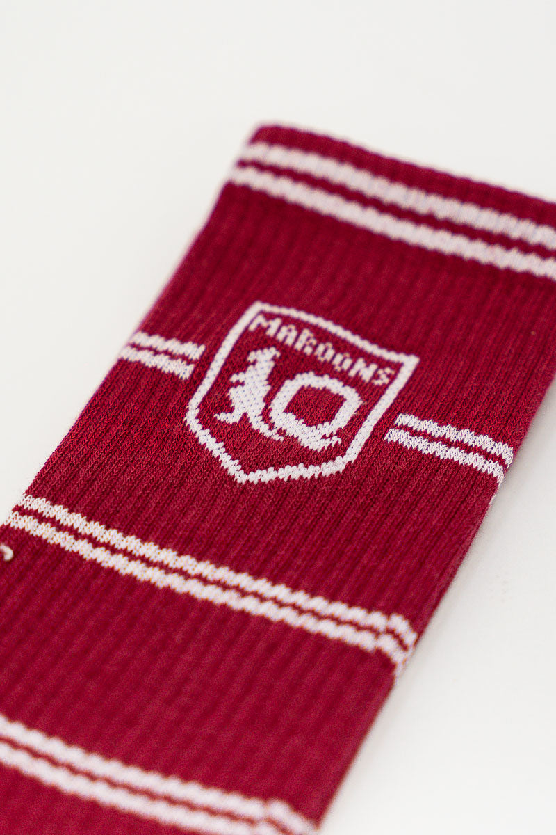 QLD Maroons 2-Tone Stripe Socks - 2 Pack