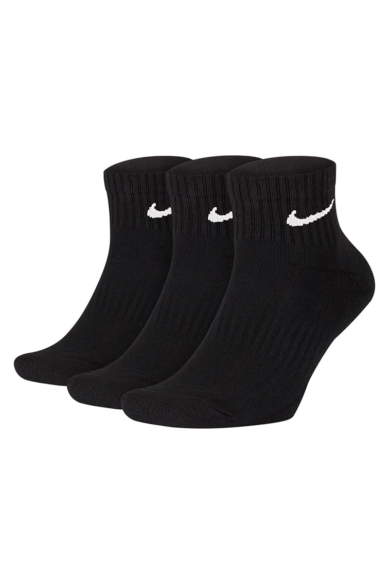 Nike Everyday Cushioned Crew 3 Pack Songs in Black/White