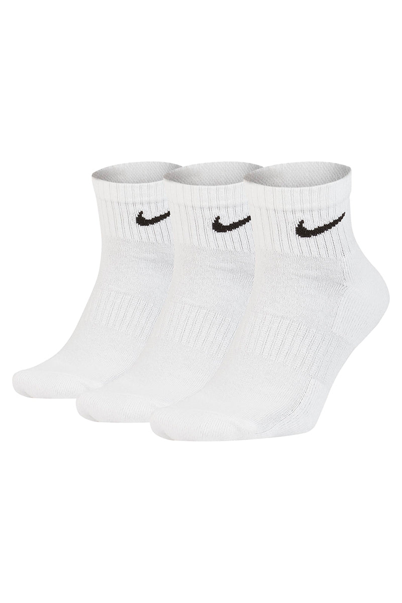 Nike Everyday Cushioned Crew 3 Pack Songs in White/Black