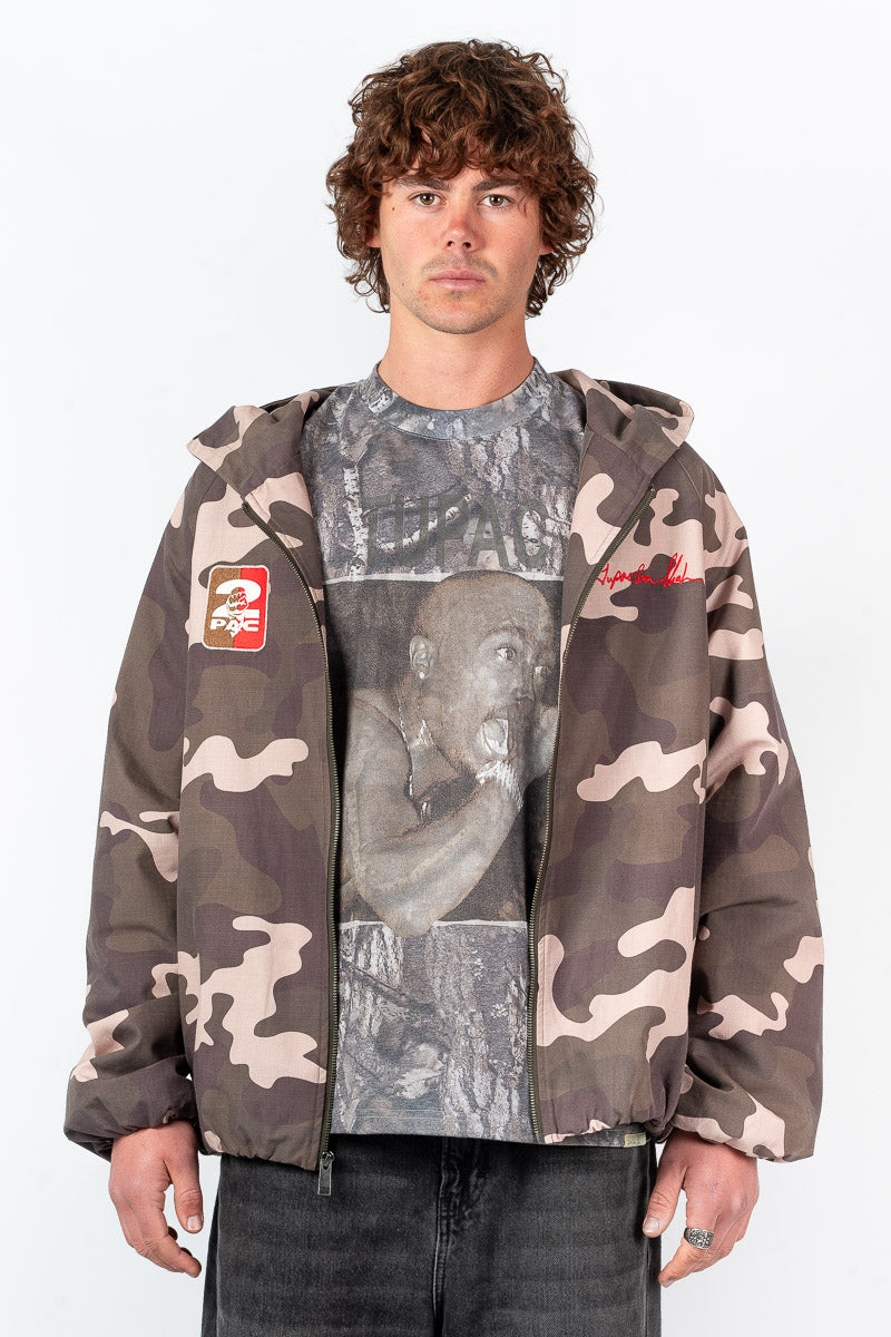 Tupac Zip-Up Waterproof Camo Jacket - Mens