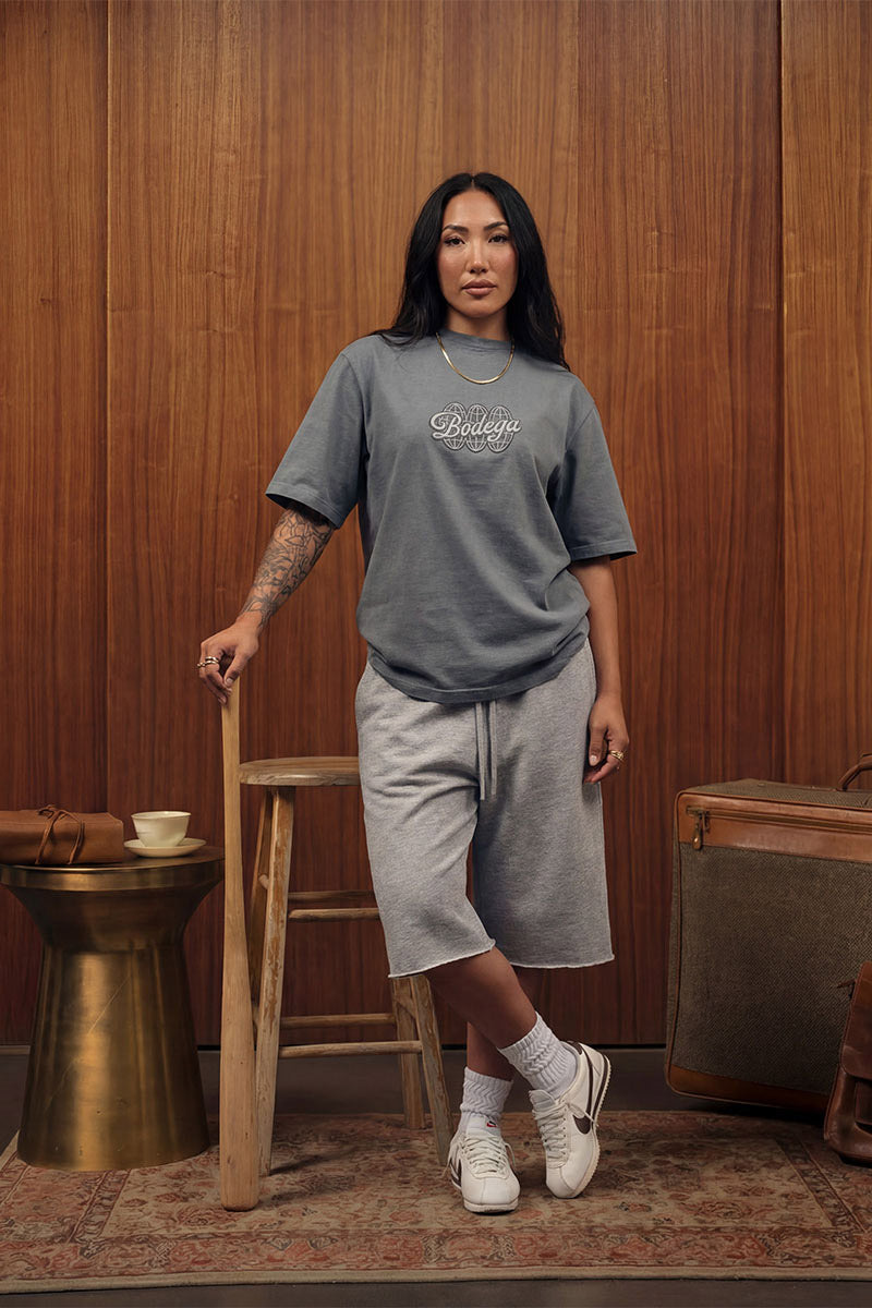 American Bodega Charcoal Puff Logo Heavyweight Tee - Womens