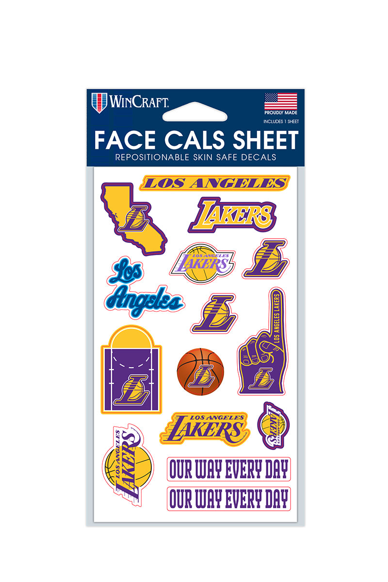 LA Lakers Face Decals Stickers Sheet